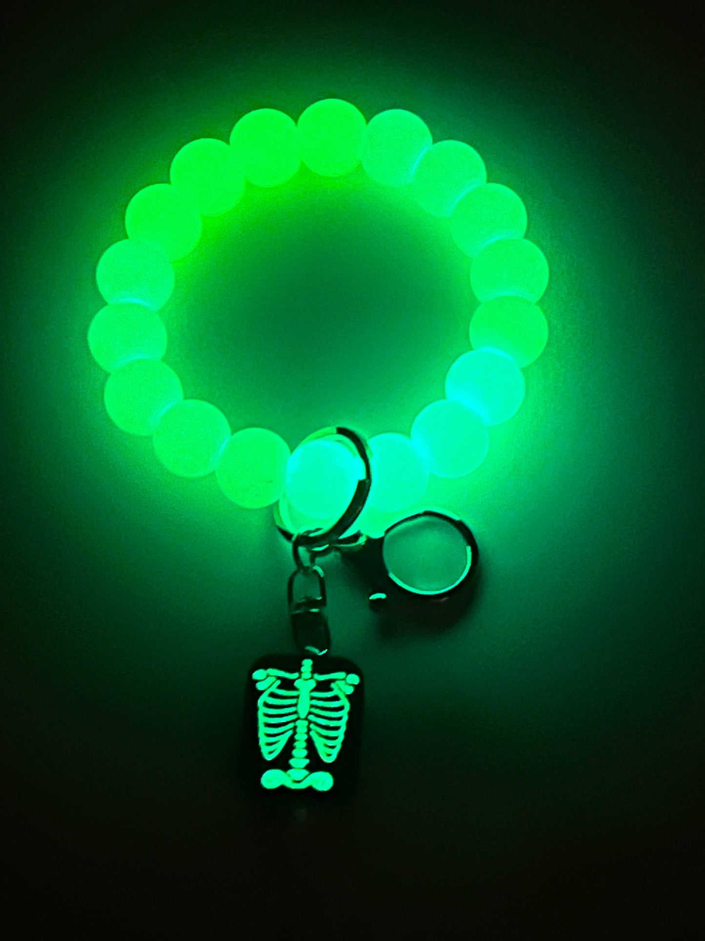 X Ray Glow in the Dark Wristlet Keychain Silicone, Radioactive, Blue, Yellow, & White Ages 8+ Kids, Ladies Men