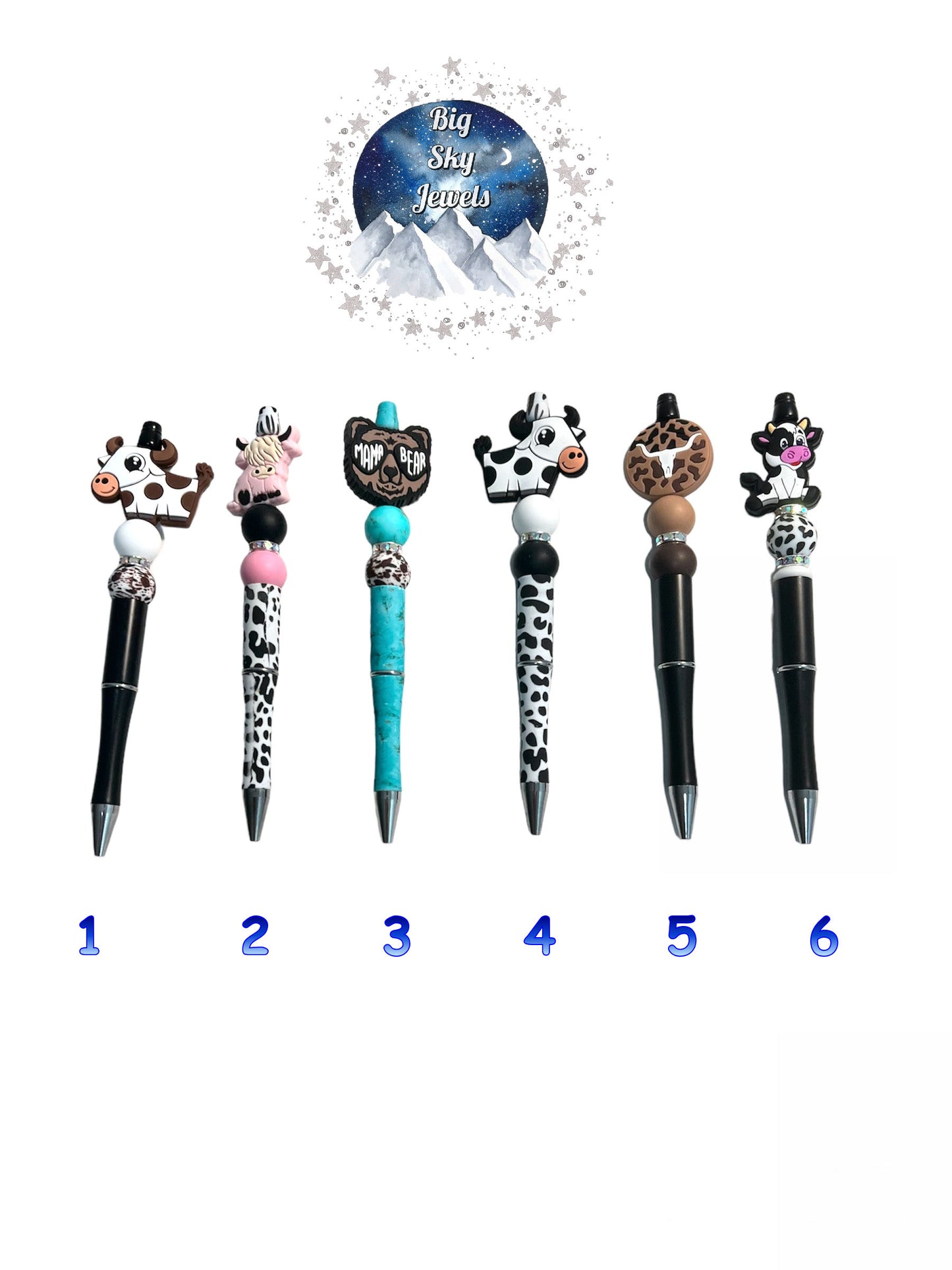 Cow, Mama Bear, Bull Skull Pen, Brown, Pink, Brown, Black and White ETC Ages 5+ Kids or Ladies Moms Men West, Western, Montana, Multiple Variation Listing