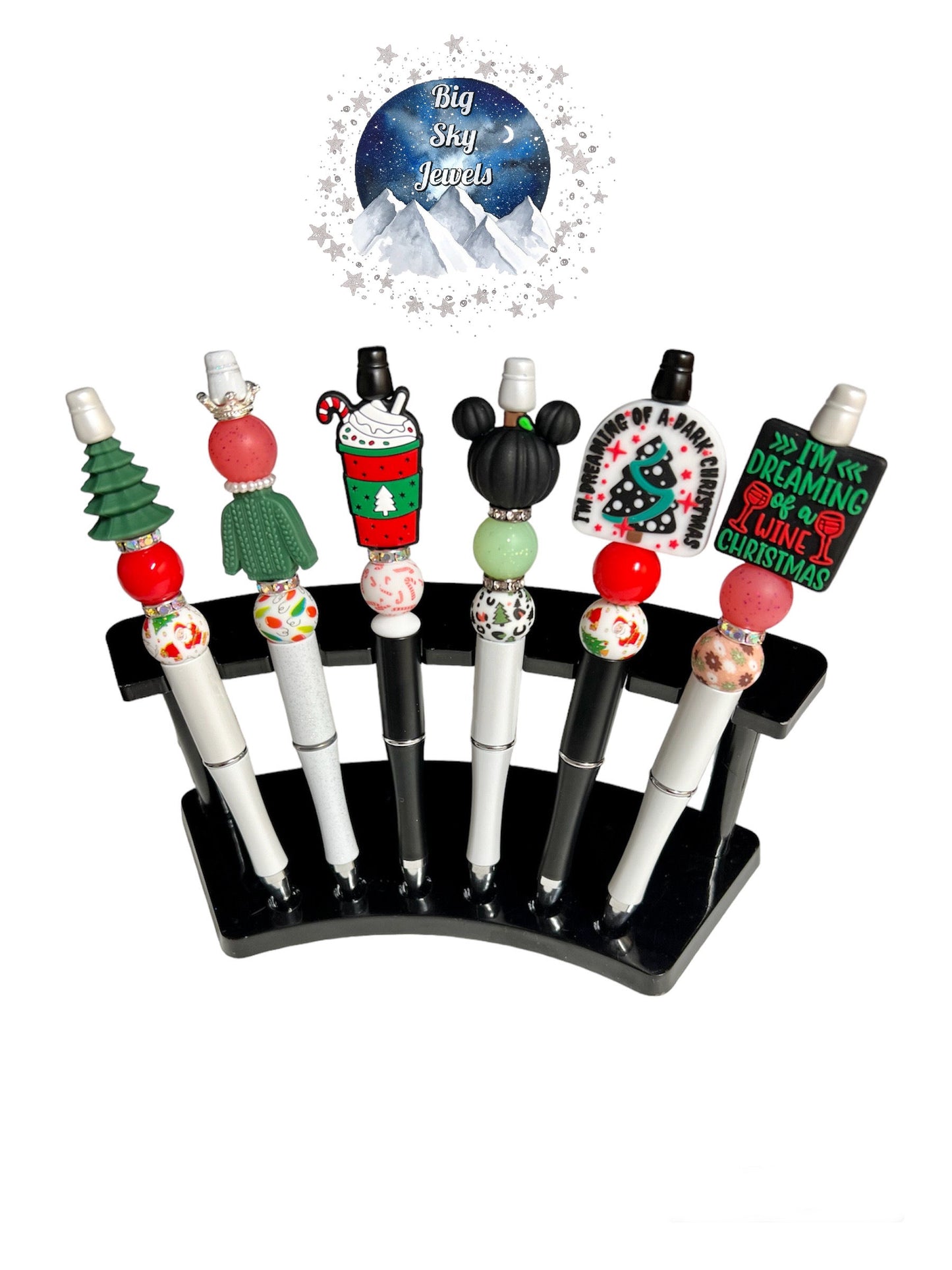 Christmas Pen, Green, Red, Black and White ETC Ages 5+ Kids or Ladies Moms Men Holiday, Christmas Tree, Green Sweater, Latte, Pumpkin Mouse Ears, Dark Christmas, Wine Christmas Multiple Variation Listing