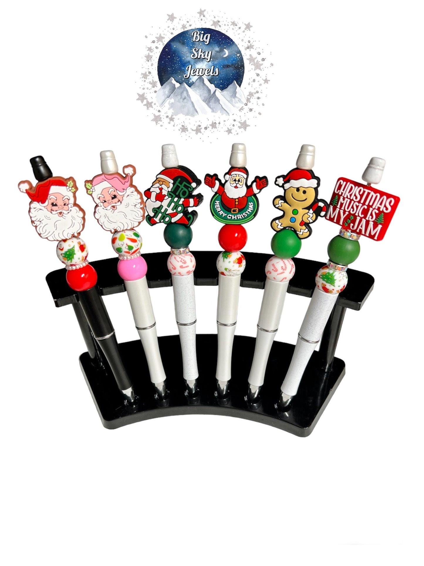 Christmas Pen, Green, Pink, Red, Black and White ETC Ages 5+ Kids or Ladies Moms Men Holiday, Santa, Gingerbread Man, Ho Ho Ho, Christmas Music, Multiple Variation Listing