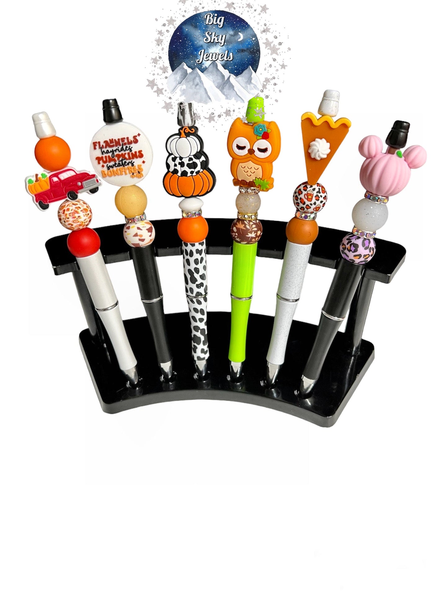 Fall Thanksgiving Pen, Green, Red, Black, Orange, Cow Print and White ETC Ages 5+ Kids or Ladies Moms Men Holiday, Pumpkin Truck, Flannels, 3 Pumpkins, Owl, Pumpkin Pie, Pink Pumpkin Mouse Ears Multiple Variation Listing