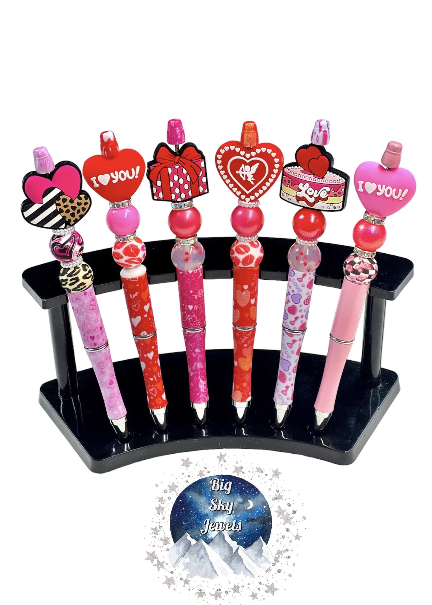 Valentine's Day Pen, Hearts, Cupid, Pink, Red, Leopard Print, Kiss Print, "Love You", ETC Ages 5+ Kids or Ladies Moms Men Holiday, Multiple Variation Listing