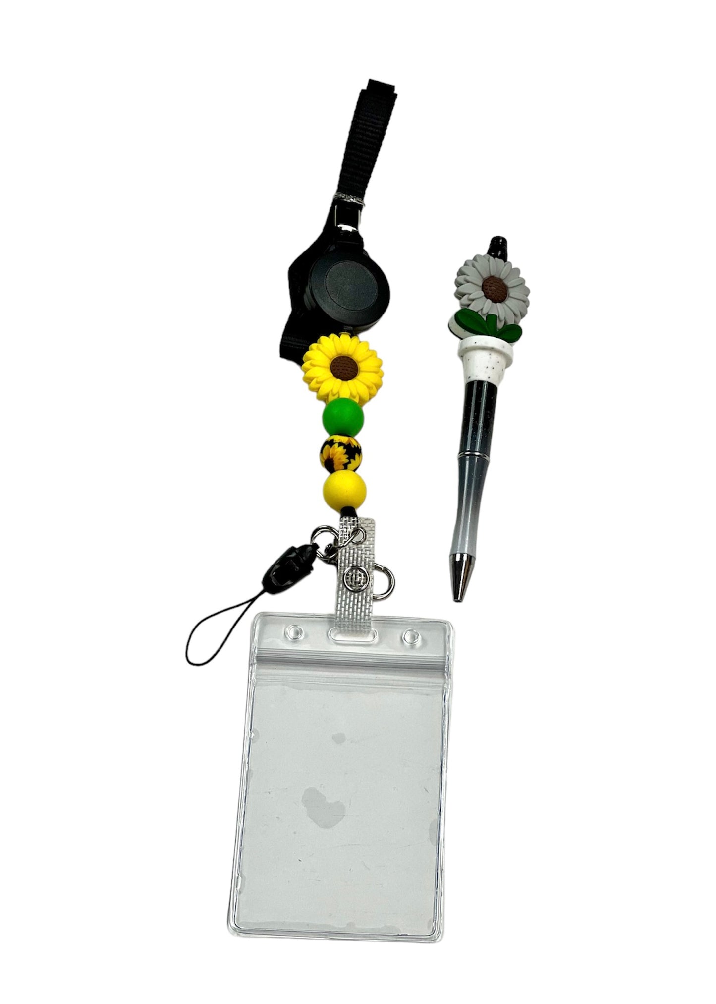 CUSTOM order for Cindy for 1 Silicone Flower Pen & 1 Retractable Flower Badge Reel. Ages 8+