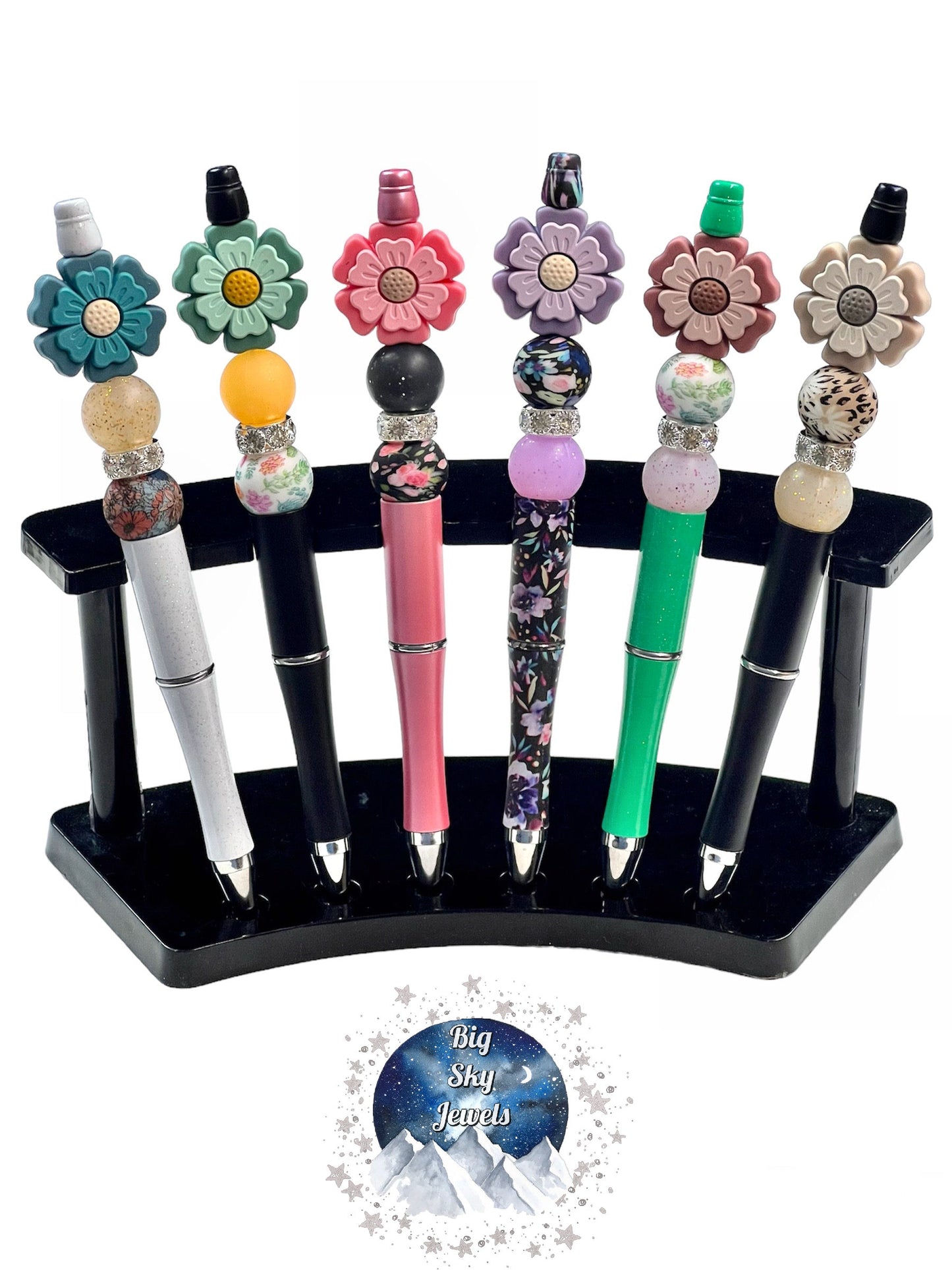 Happy Flower Silicone Pen, Blue, Mint, Pink, Purple, Ash Rose & Tan Ages 5+ Kids or Ladies Moms Men Flowers Multiple Variation Listing