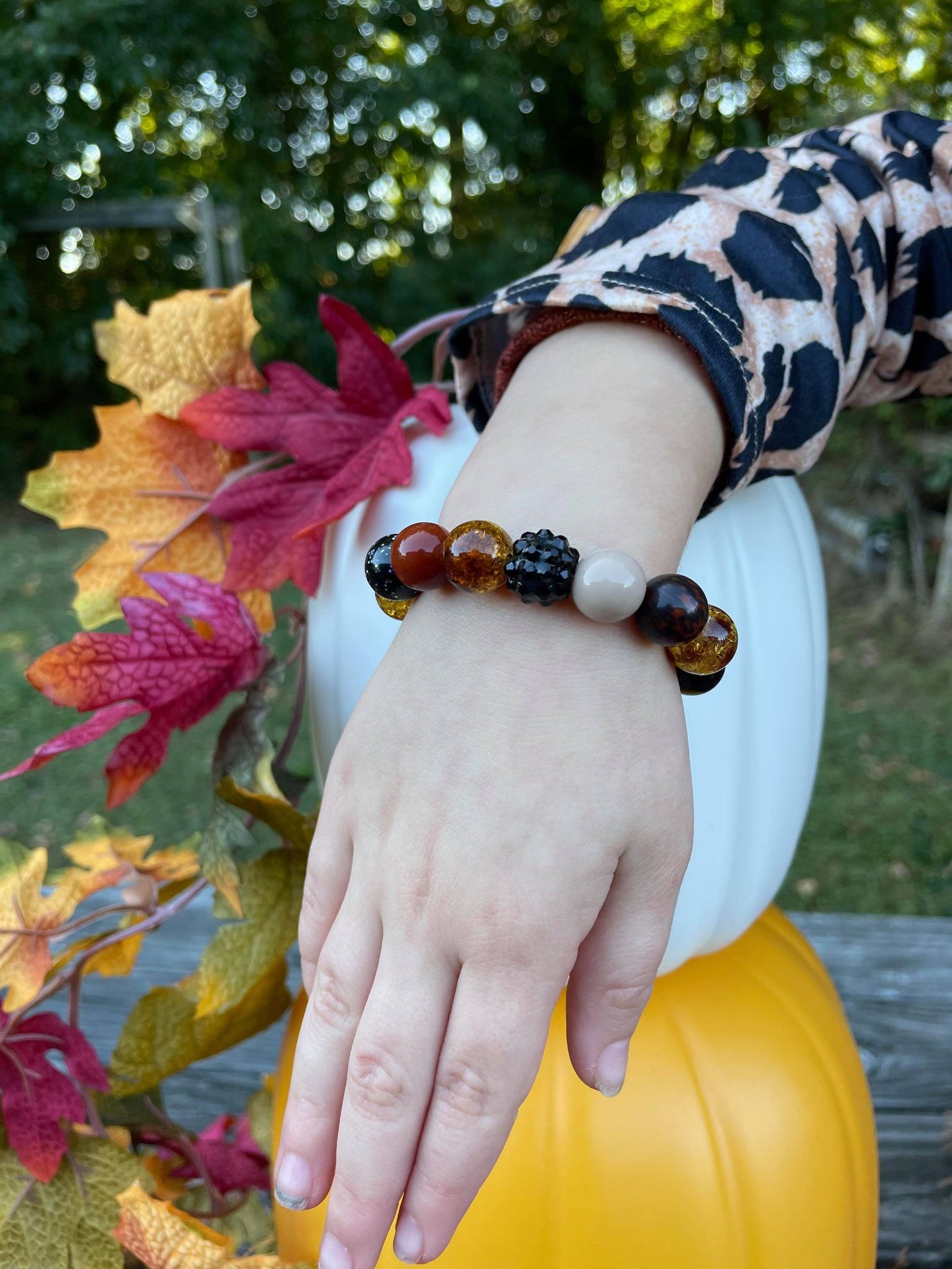 Cheetah MINI BEAD Bubblegum Necklace OR Bracelet Toffee Brown & Black Ages 3+ Fall Animals Multiple Variation Listing