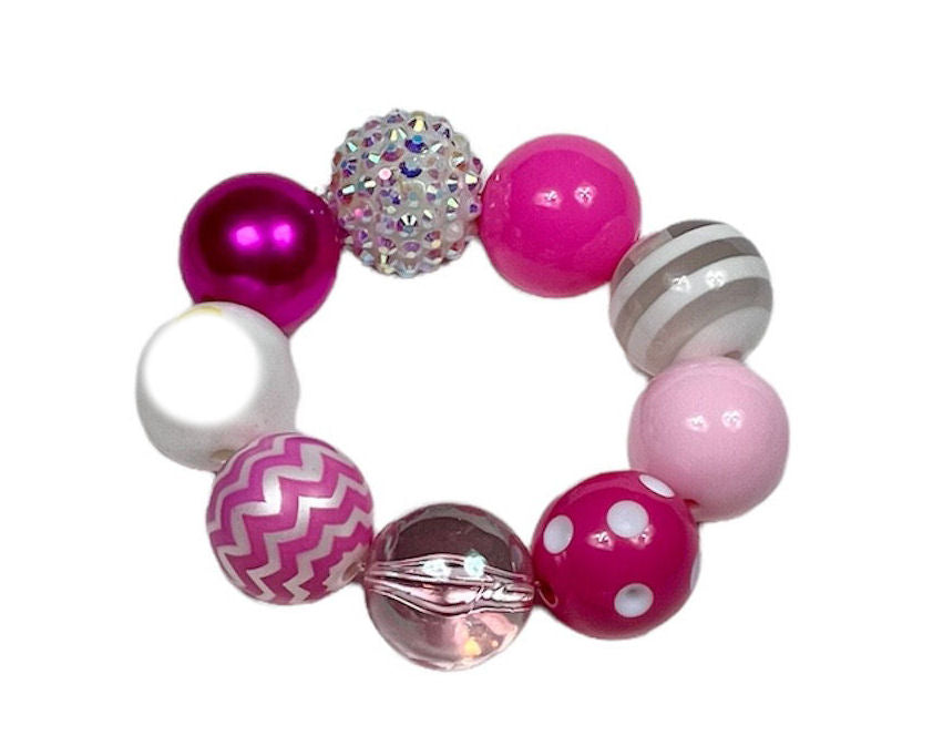 Pinks & White Chunky Bubblegum Necklace OR Bracelet Princess Jewelry Ages 3+ Spring Summer Multiple Variation Listing