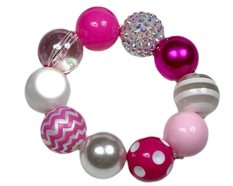 Pinks & White Chunky Bubblegum Necklace OR Bracelet Princess Jewelry Ages 3+ Spring Summer Multiple Variation Listing