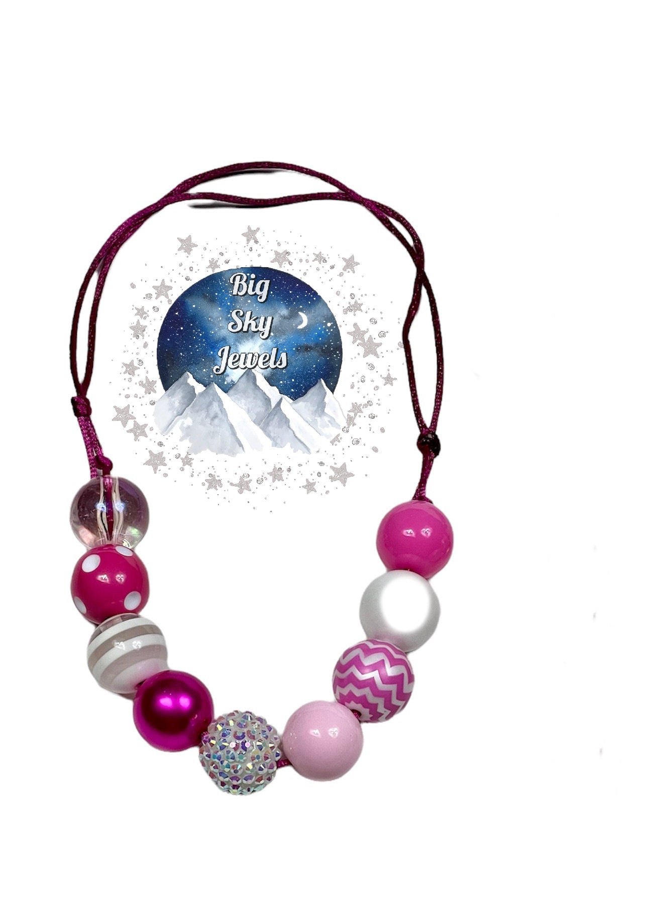 Pinks & White Chunky Bubblegum Necklace OR Bracelet Princess Jewelry Ages 3+ Spring Summer Multiple Variation Listing