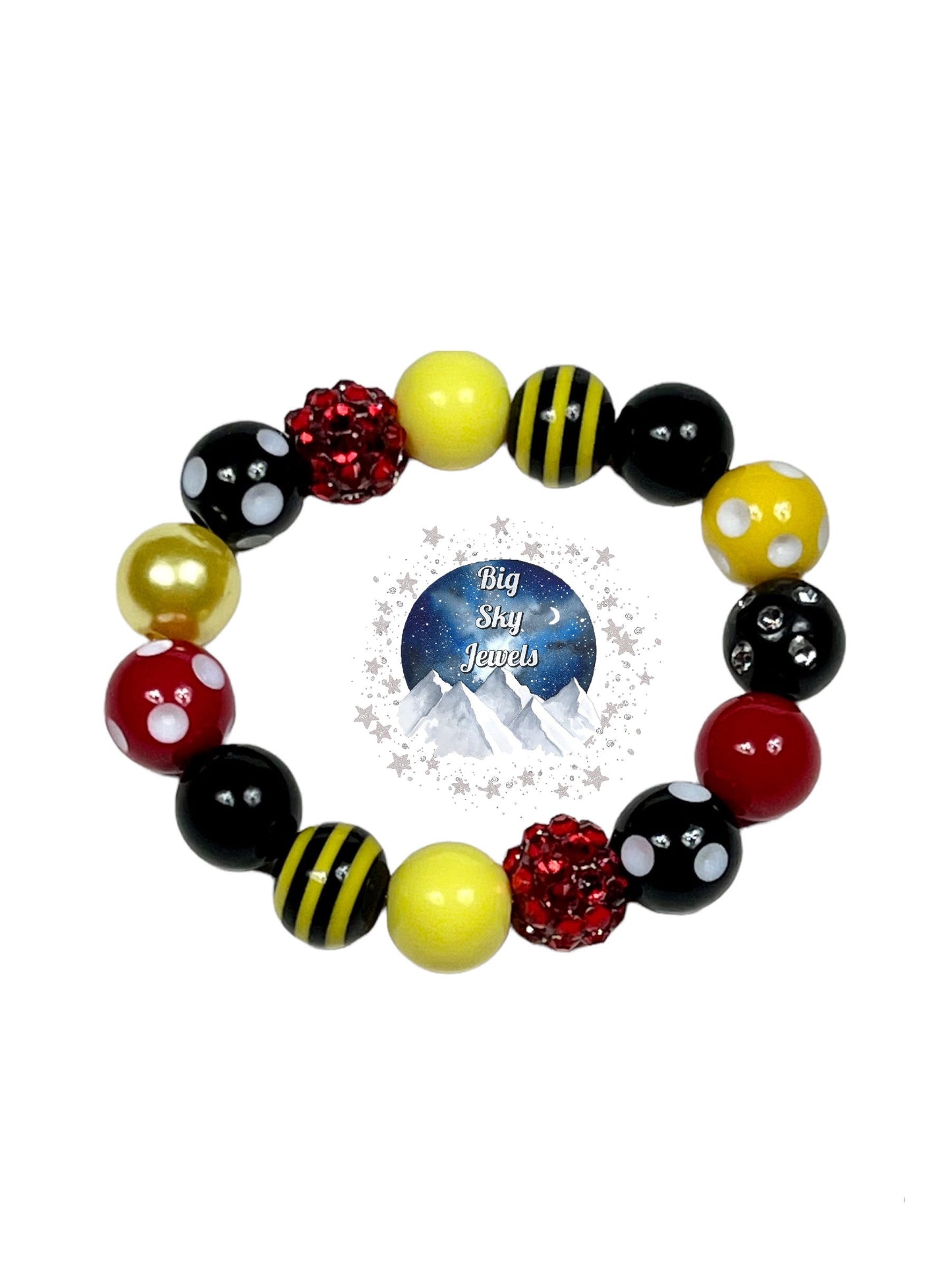 King Mouse MINI BEAD Bubblegum Necklace OR Bracelet Ages 3+ Princess Jewelry Yellow, Red & Black Jewelry Summer Multiple Variation Listing