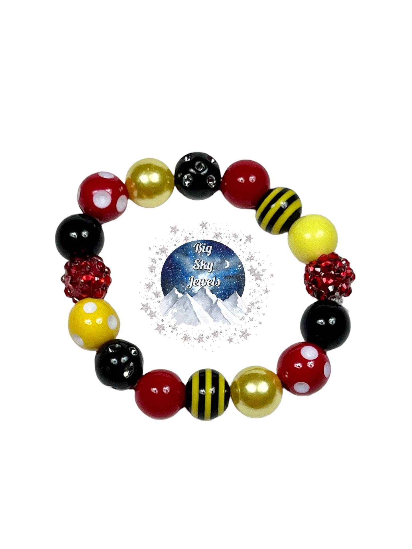King Mouse MINI BEAD Bubblegum Necklace OR Bracelet Ages 3+ Princess Jewelry Yellow, Red & Black Jewelry Summer Multiple Variation Listing