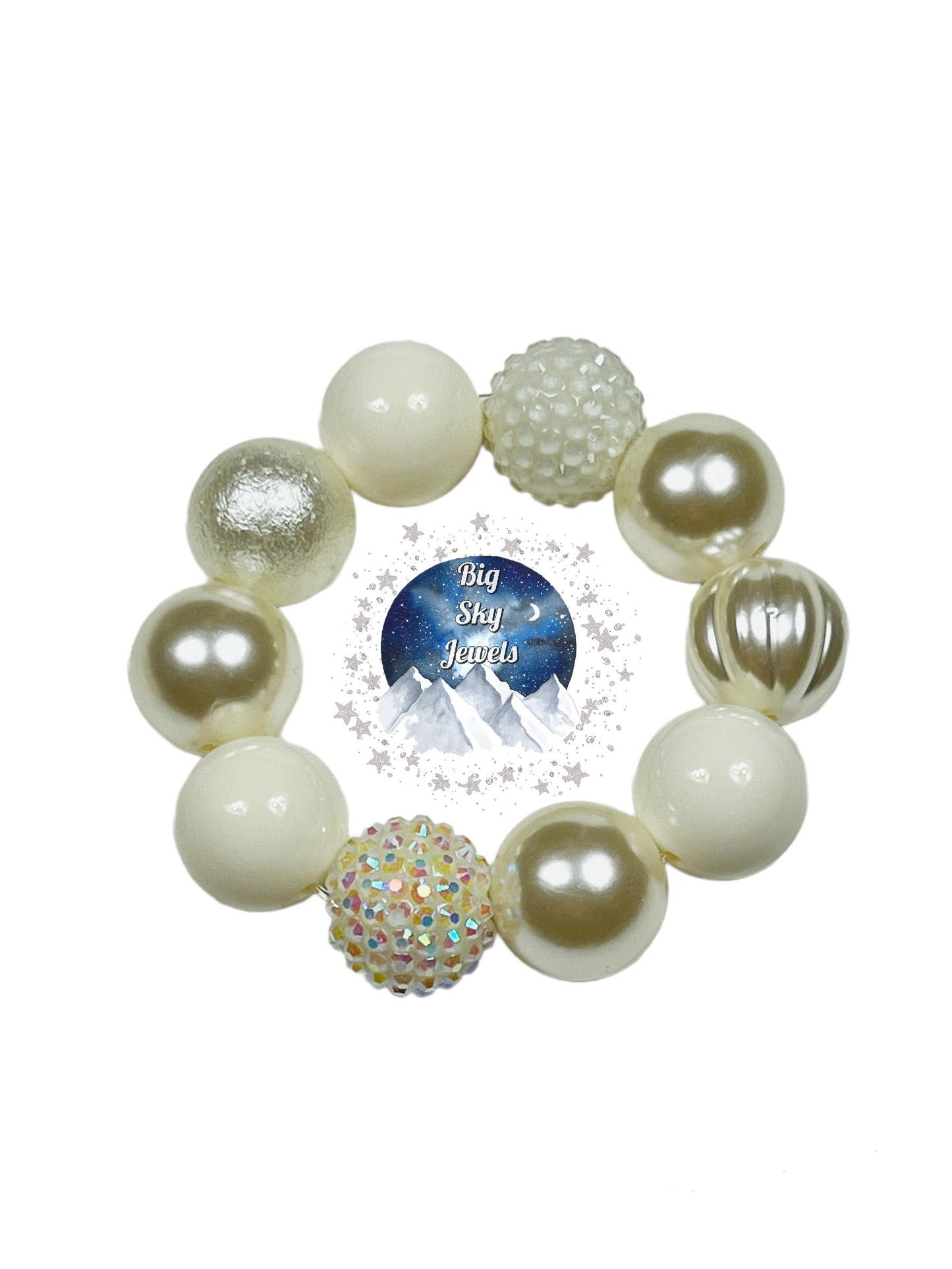 Ivory, Cream Chunky Bubblegum Necklace OR Bracelet Kids Jewelry Ages 3+ Girls or Boys Spring Fall Solid Colors Multiple Variation Listing