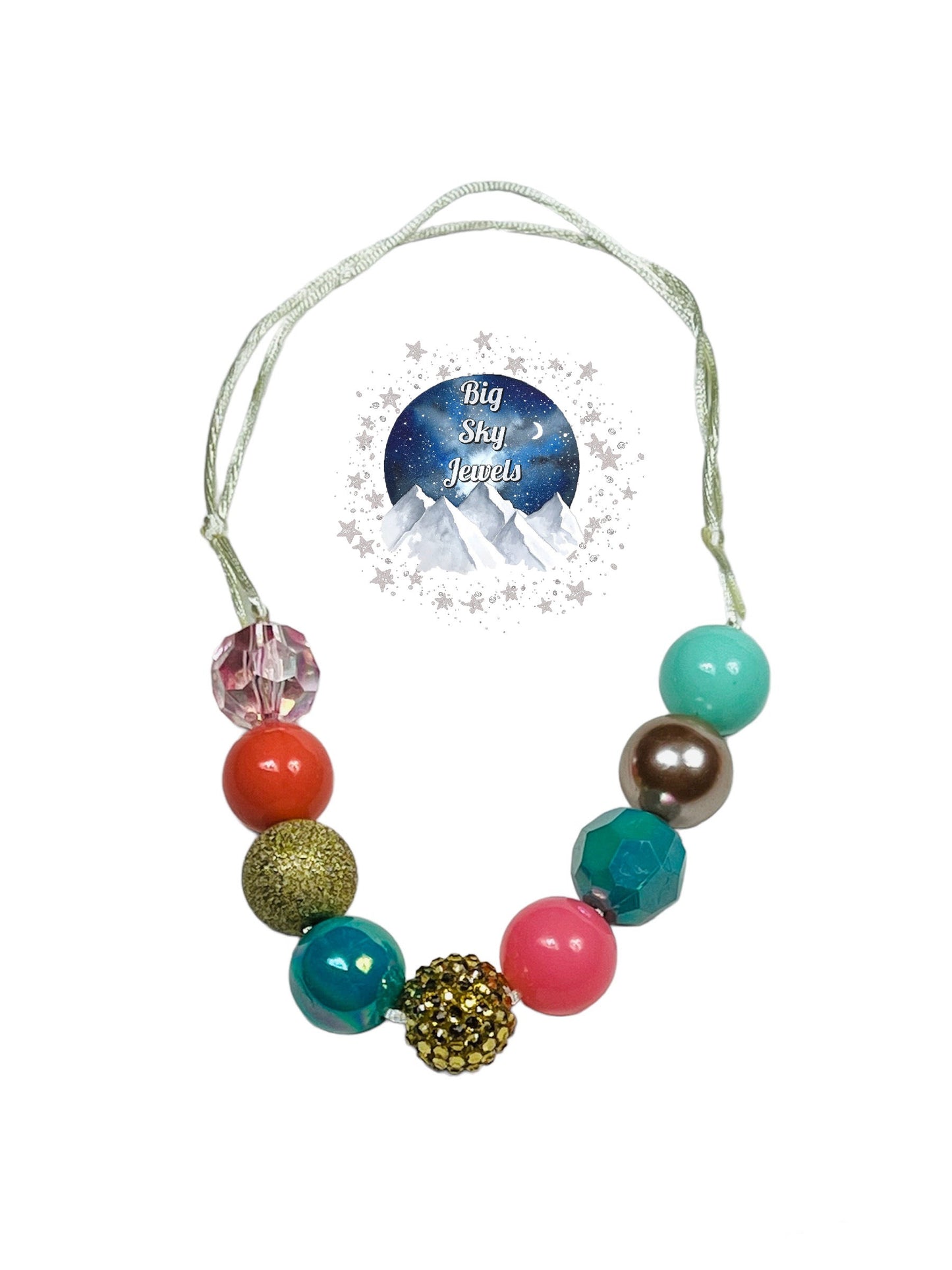 Ocean Sea Breeze Chunky Bubblegum Necklace OR Bracelet Kids Ages 3+ Girls or Boys Summer Multiple Variation Listing