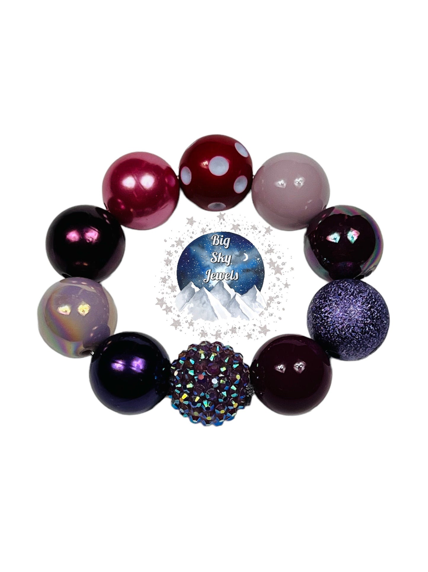 Wine Plum Maroon Mauve Chunky Bubblegum Necklace OR Bracelet Ages 3+ Fall Multiple Variation Listing