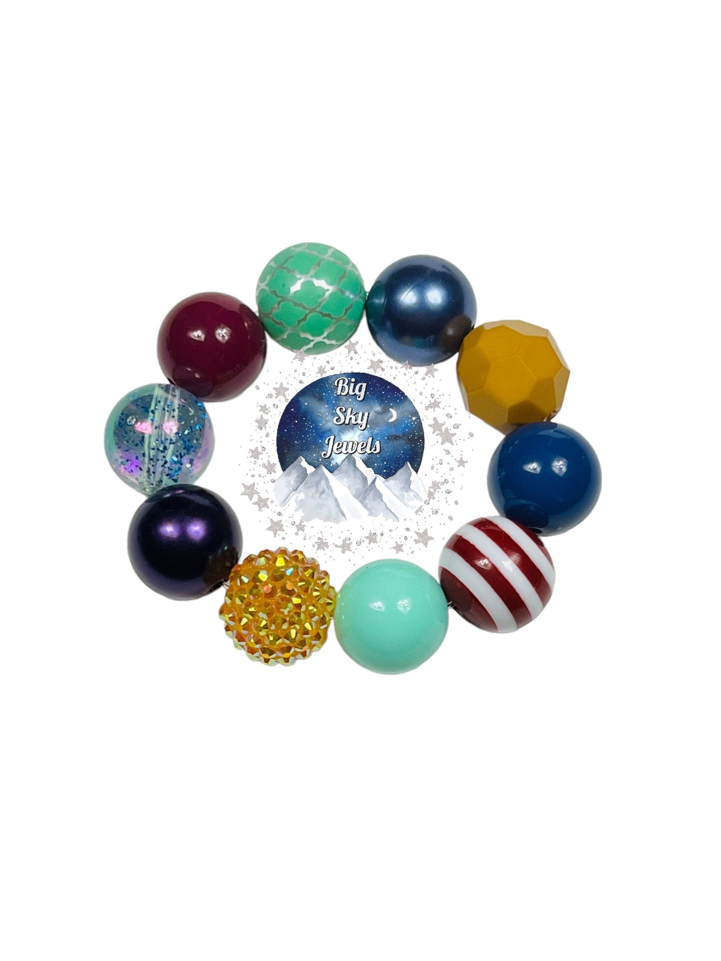 Denim, Plum, Mustard, & Mint Chunky Bubblegum Necklace OR Bracelet Ages 3+ Fall Multiple Variation Listing