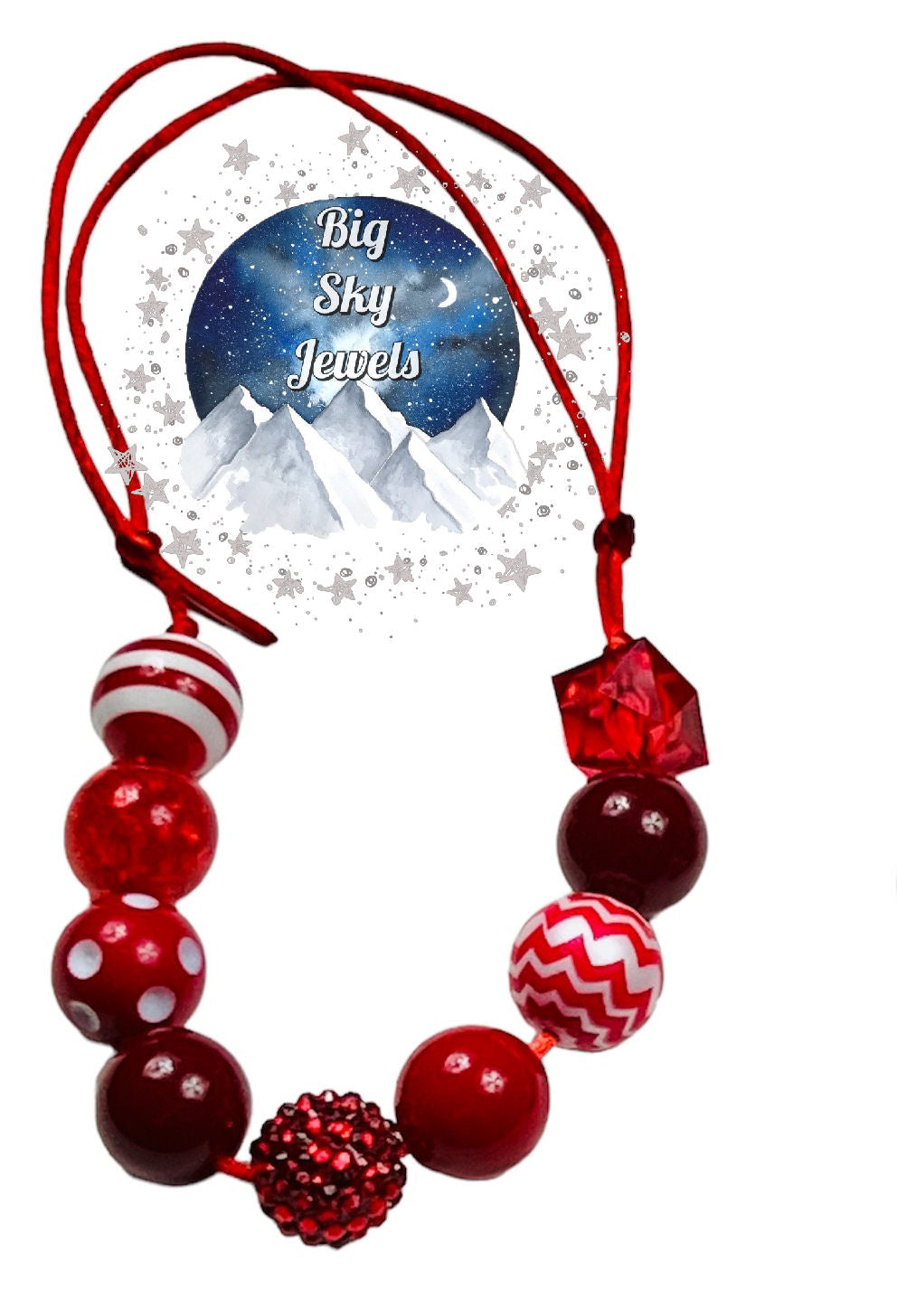 Red Chunky Bubblegum Necklace OR Bracelet Red Ages 3+ Valentine's Day Summer Christmas Multiple Variation Listing