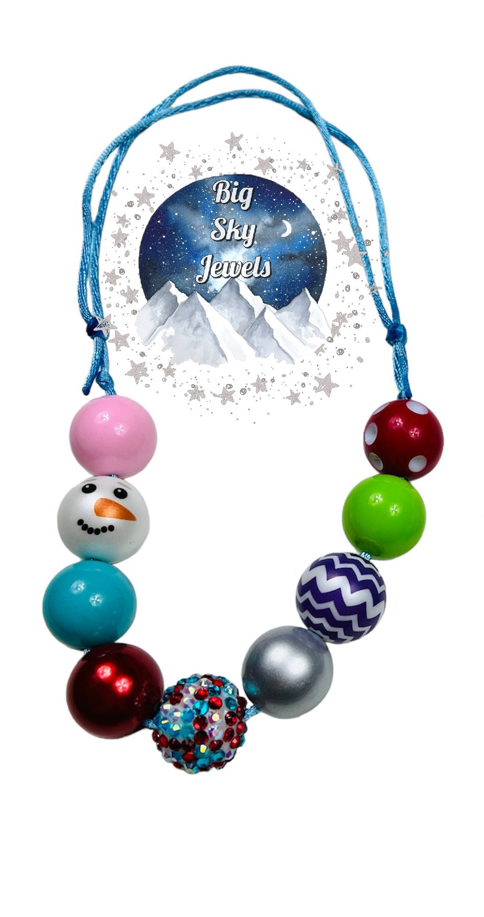 Merry & Bright Snowman #2 Christmas Chunky Bubblegum Necklace OR Bracelet Multicolor Ages 3+ Multiple Variation Listing