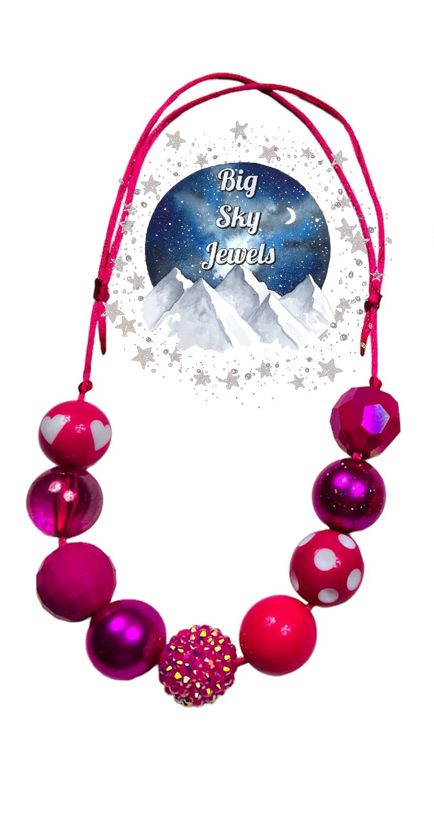 Dark Pink Chunky Bubblegum Necklace OR Bracelet Ages 3+ Multiple Variation Listing