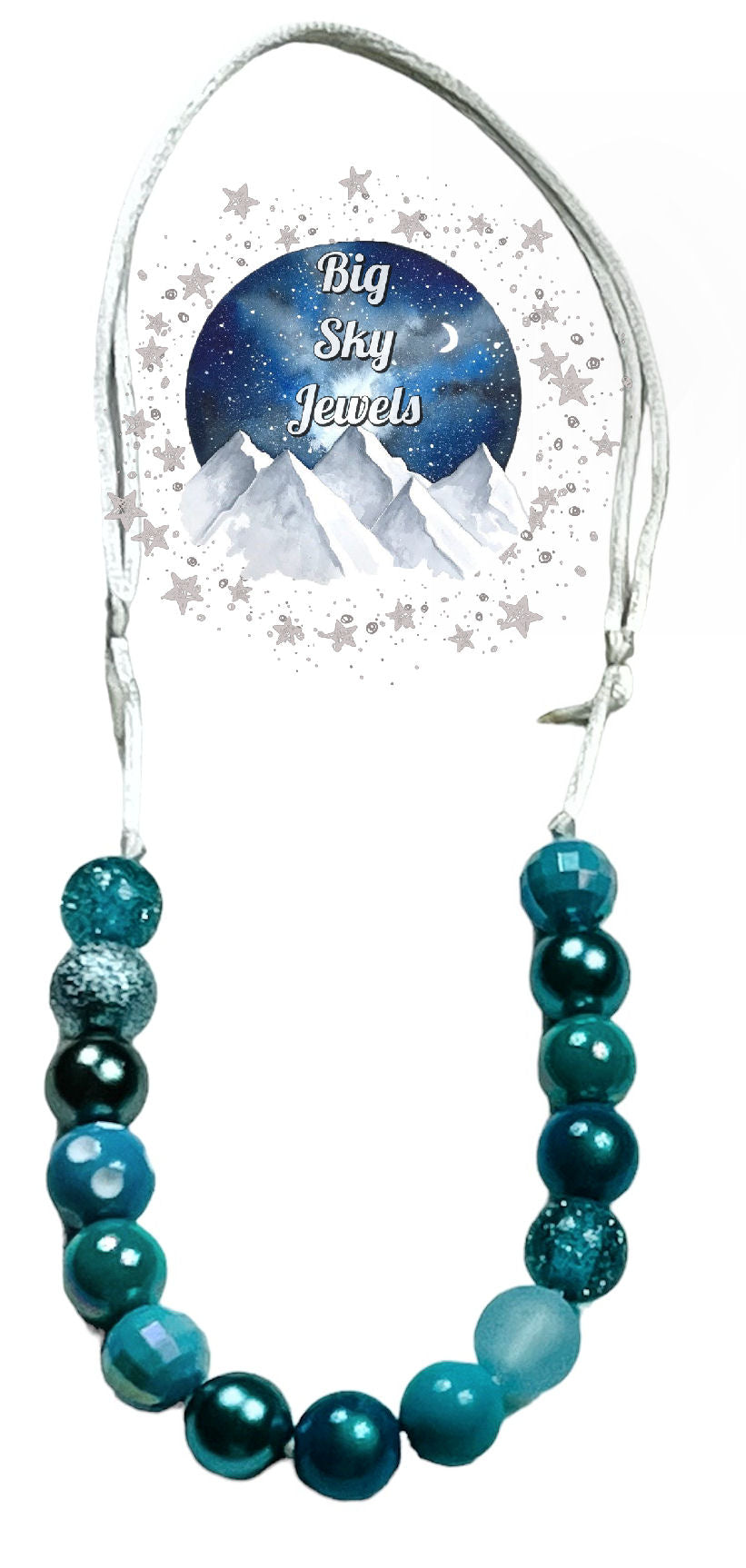 Dark Teal MINI BEAD Bubblegum Necklace OR Bracelet Princess Jewelry Ages 3+ Summer