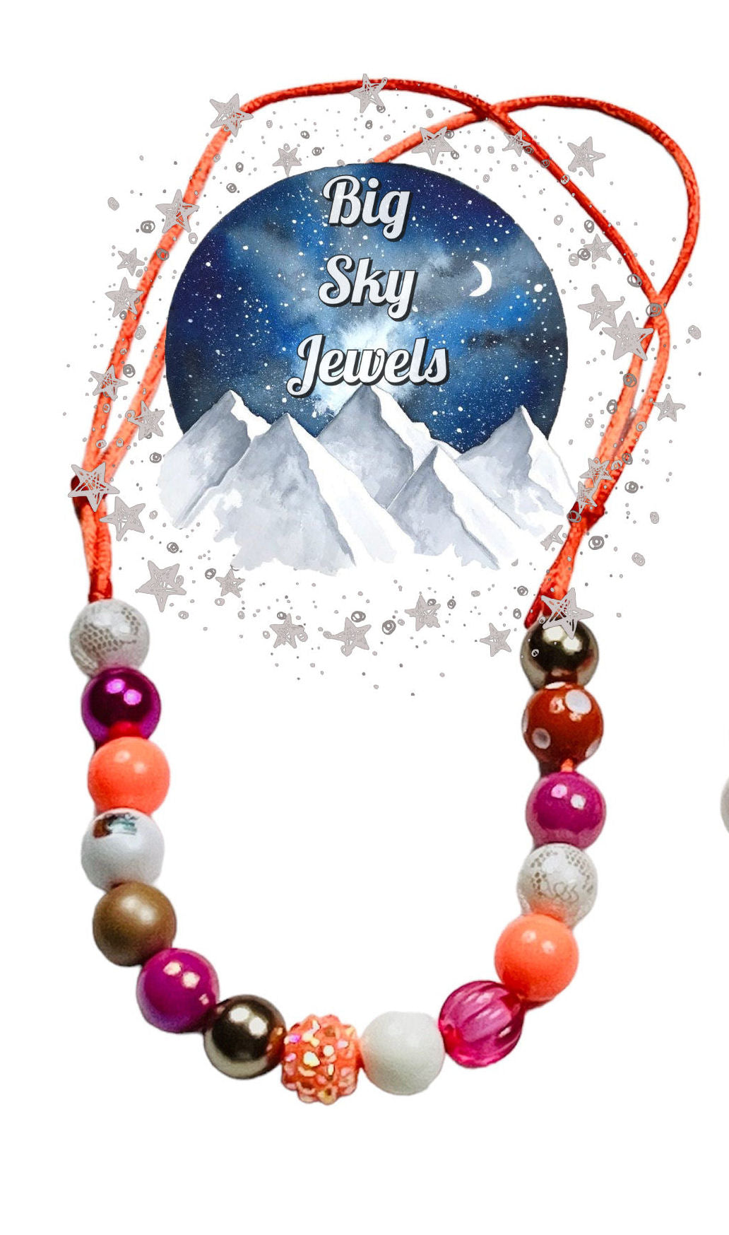 Pumpkin Spice Girl Orange Pink Brown Gold Ivory MINI BEAD Bubblegum Necklace OR Bracelet Jewelry Girls Ages 3+ Fall Multiple Variation Listing