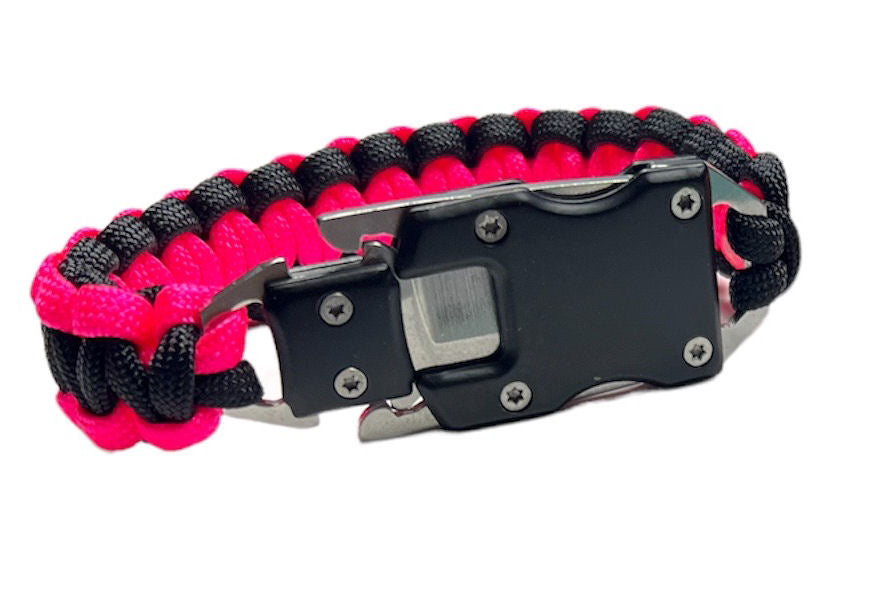 ONE 550 Paracord Survival Knife Bracelet Stainless Steel Black Color Knife Buckle. Multiple Color Option listing Ages 18+, Adults only Hunting Hiking Fishing Every Day Carry