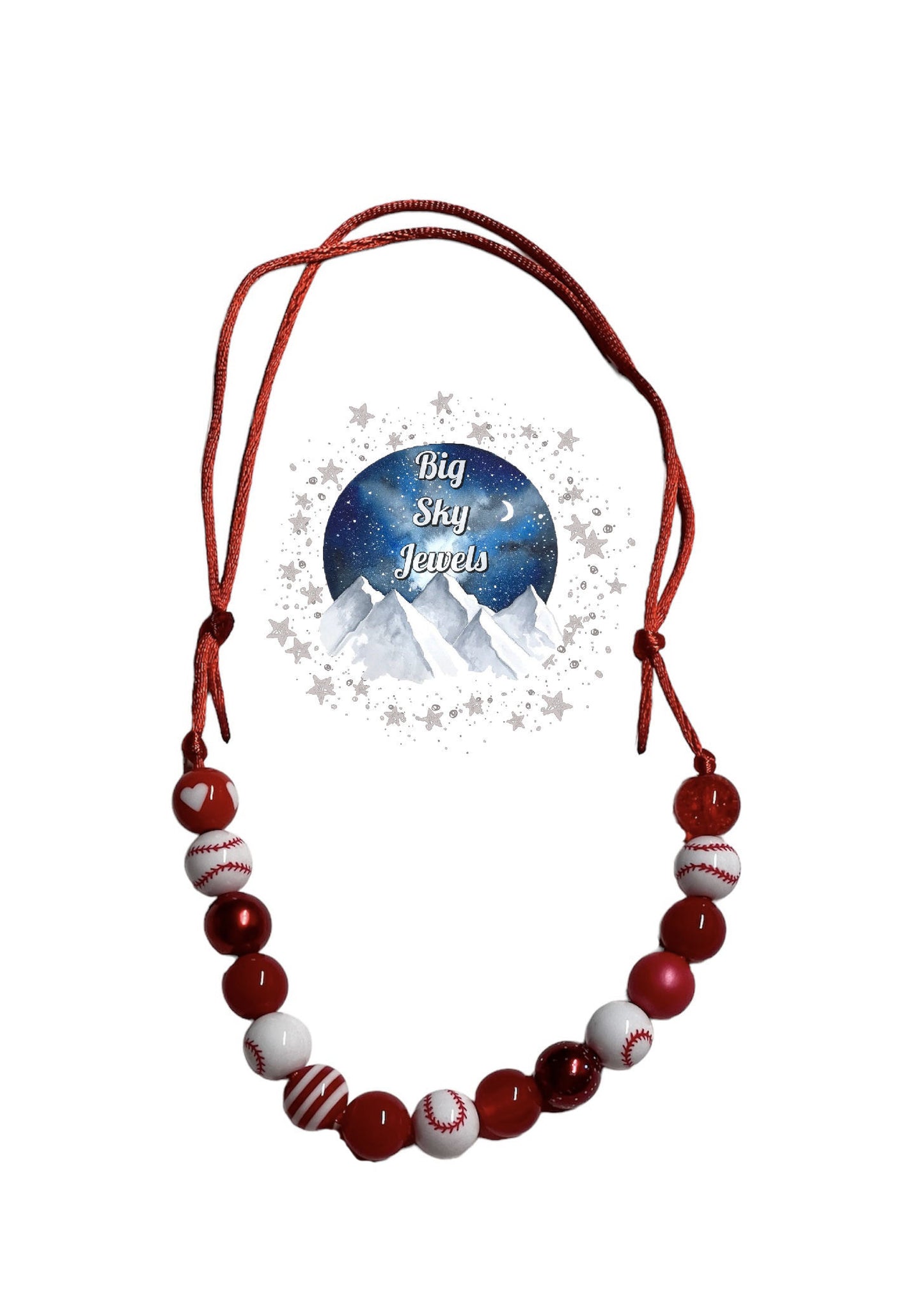 Private listing for Demi MINI BEAD Bubblegum Necklace Ages 3+ Baseball Summer