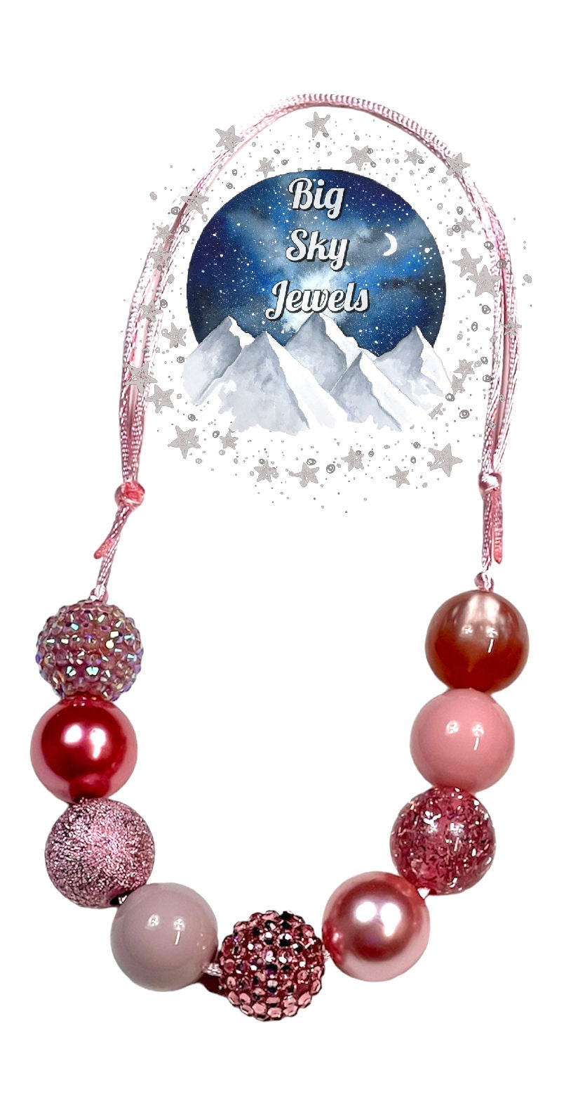 Rose Gold Themed Chunky Bubblegum Necklace OR Bracelet Kids Girls Ages 3+ Summer Fall Autumn Jewelry Multiple Variation Listing