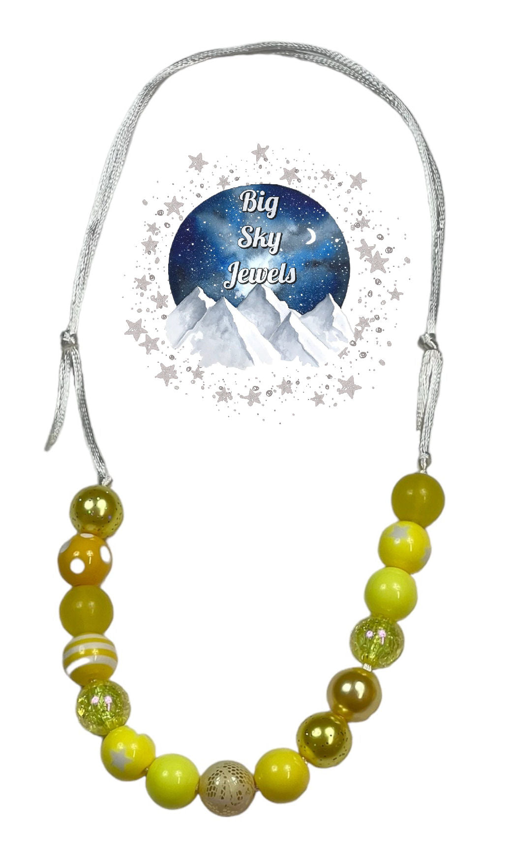 Yellow Sunshine MINI BEAD Bubblegum Necklace OR Bracelet Ages 3+ Girls or Boys Jewelry Summer