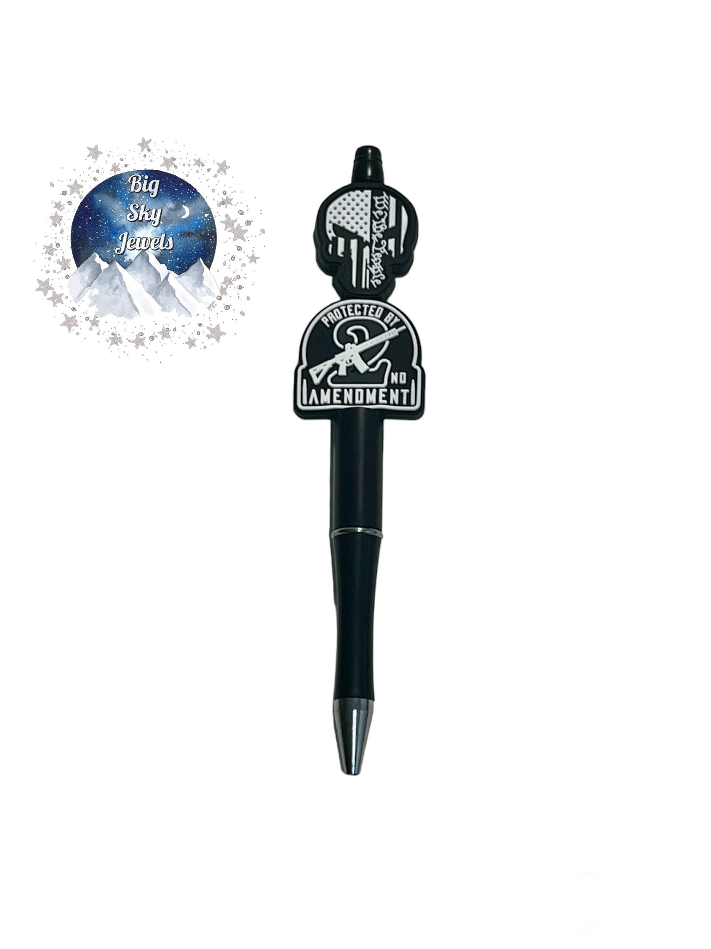 Protected by the 2nd Amendment Pen Silicone, Black, & White We the People Ages 5+ Kids, Ladies Men