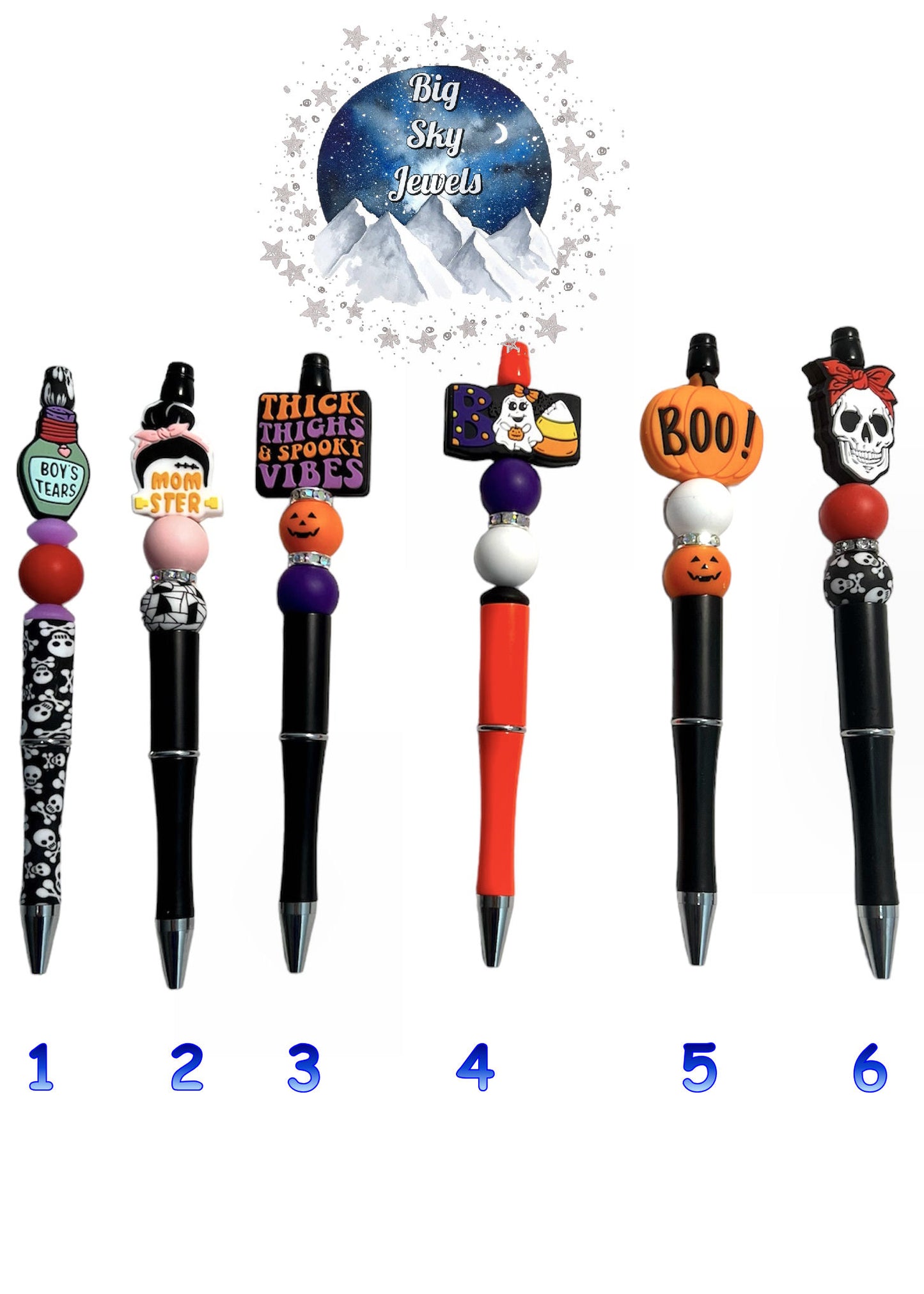 Halloween Pen, Skull, Boys Tears, Momster, Boo, Ghost, and Skull w/ Red Hanki ETC Ages 5+ Kids or Ladies Moms Men, Spooky, Scary, Multiple Variation Listing