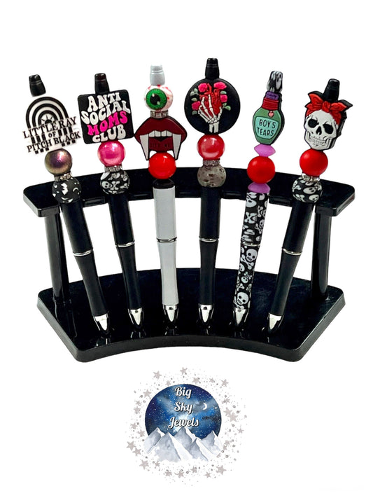 Silicone Pen Multiple Choices Pitch Black, Anti Social Mom's Club, Vampire, Skeleton Hand w/ Flowers, Boys Tears, Skull w/Red Bandana Ages 5+ Kids or Ladies Multiple Variation Listing