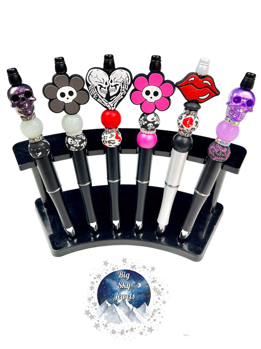 Skull Silicone Pen Multiple Choices Skull, Flower Skulls, Lips, Ages 5+ Kids or Ladies Multiple Variation Listing