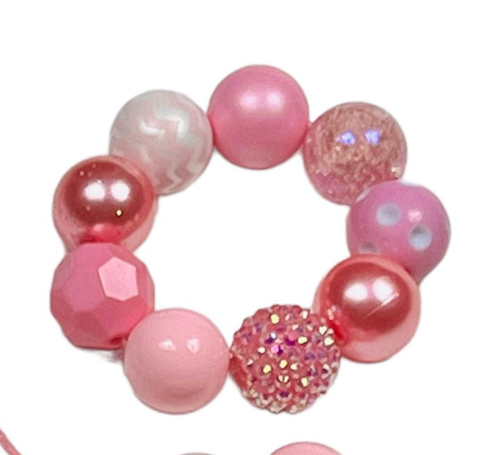 Discount Chunky Bead Bracelet in a Variety of Pinks