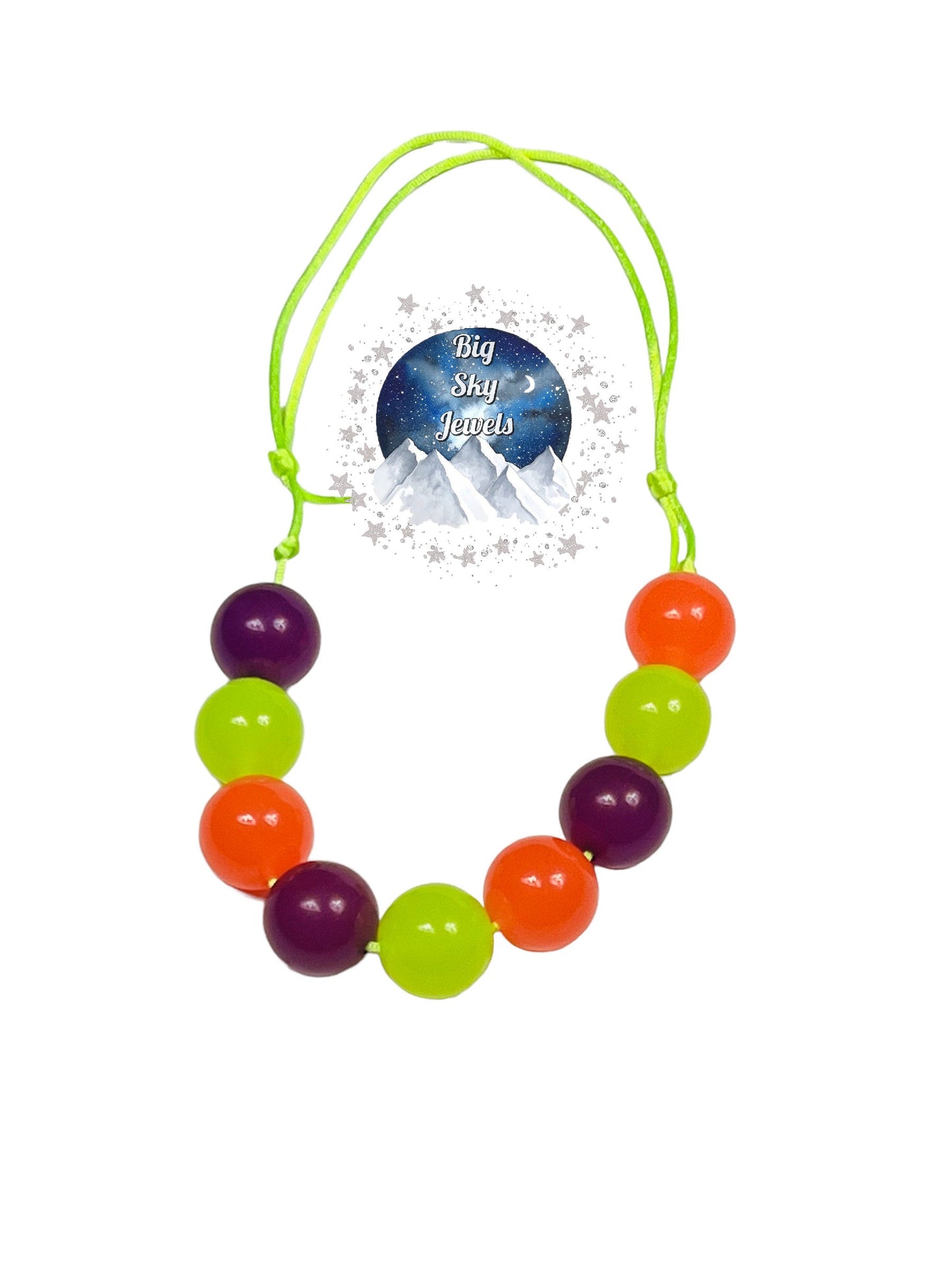 Glow In The Dark Multicolored #1 Chunky Bubblegum Necklace OR Bracelet Ages 3+ Summer Fall Halloween Multiple Variation Listing