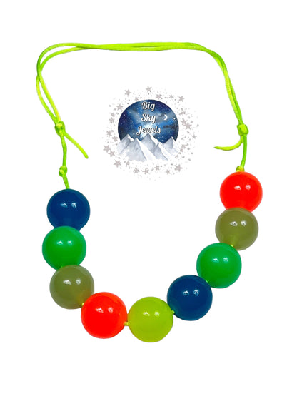 Glow In The Dark Multicolored #2 Chunky Bubblegum Necklace OR Bracelet Ages 3+ Summer Fall Halloween Multiple Variation Listing
