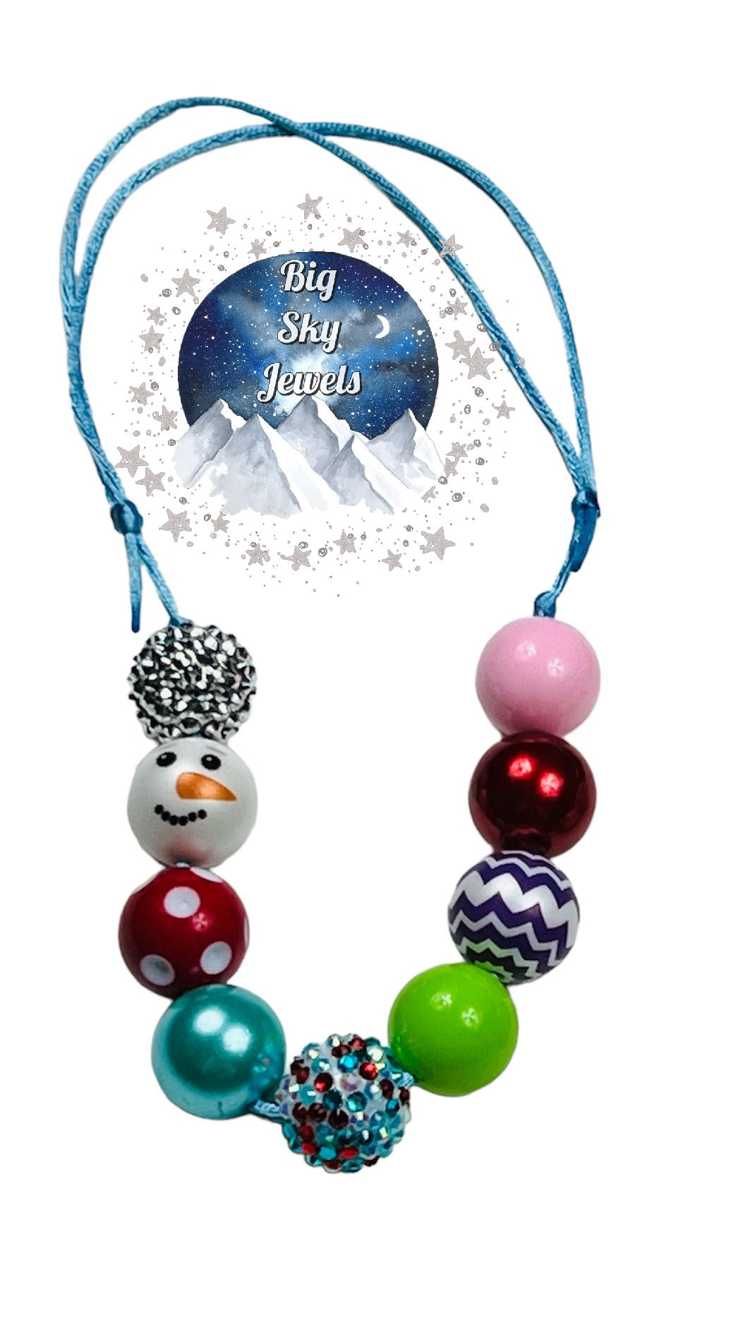 Merry & Bright Snowman #1 Christmas Chunky Bubblegum Necklace OR Bracelet Multicolor Ages 3+ Multiple Variation Listing