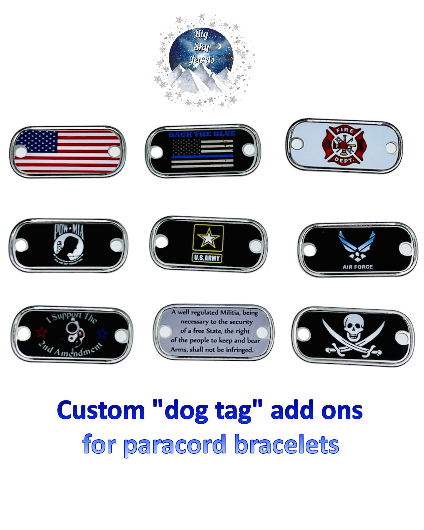Dog Tags: Multiple Variation Listing. Choose 1 to Customize Your Paracord Order