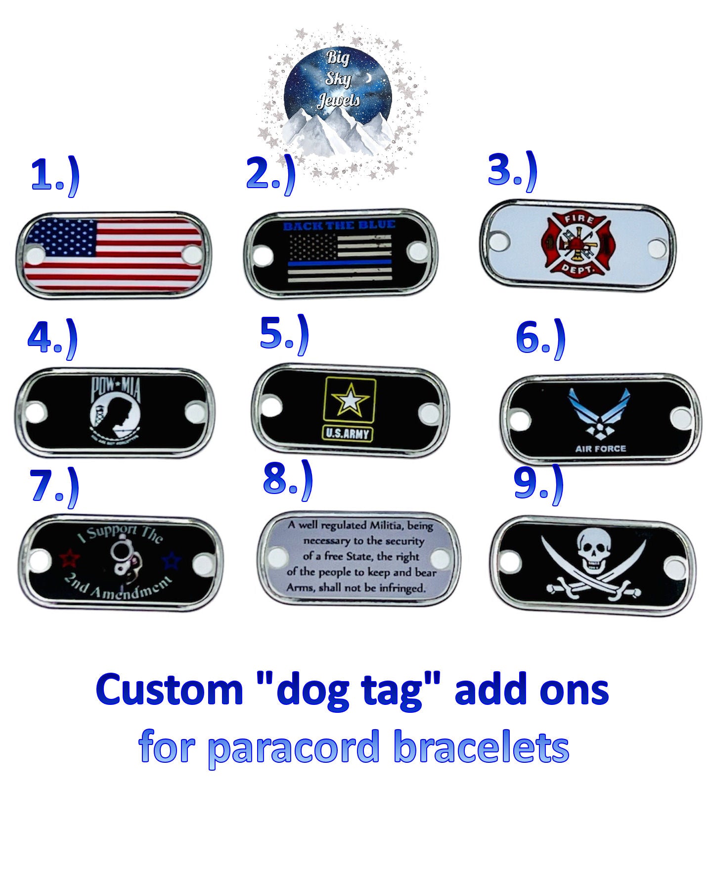 Dog Tags: Multiple Variation Listing. Choose 1 to Customize Your Paracord Order
