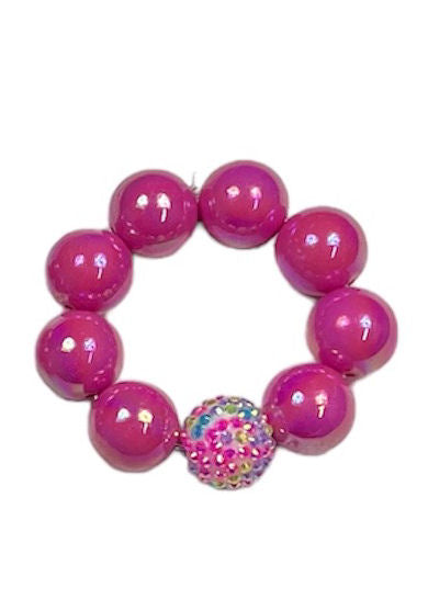 Dark Pink Paint Splatter Chunky Bubblegum Necklace OR Bracelet Dark Pi –  Big Sky Jewels