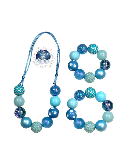 Light Blue Chunky Bubblegum Necklace OR Bracelet Solid Colors Ages 3+ Spring Summer Easter Girls or Boys Multiple Variation Listing