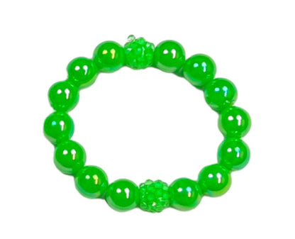 Neon Green MINI BEAD Bubblegum Necklace OR Bracelet Ages 3+ Girls or Boys Jewelry Summer